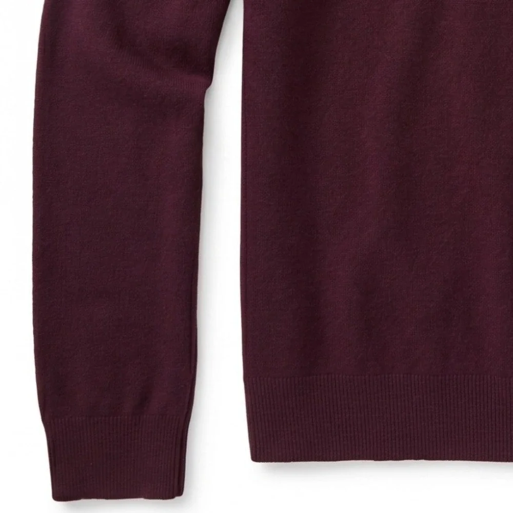 US Polo‎ Assn Quarter Zip Sweater Mens L Burgundy VTG Pullover Knit Logo Fall